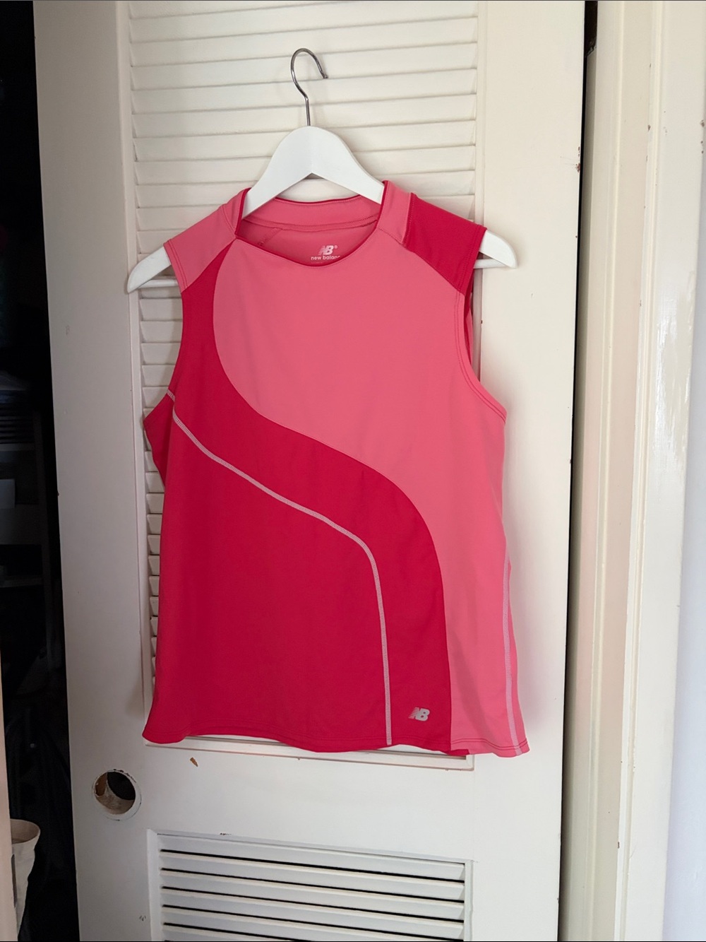 New Balance Women's Pink Two-Tone Athletic Tank Top
